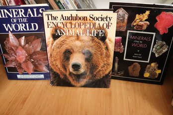 Books Include The Audubon Society Encyclopedia Of Animal Life And Minerals Of The World, Wildlife Of Mountains