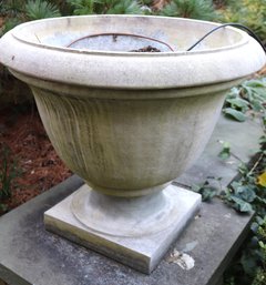 Large Outdoor Greenwich Cement Garden Urn Measures Approximately 26 X 23 Inches Tall