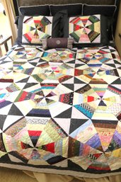 Handmade/ Stitched Queen Size Quilt With 2 Shams And Neck Pillow