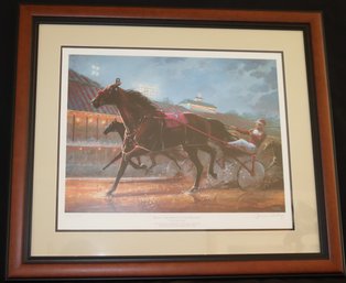 Down The Stretch At The Raceway Lithograph 152/300 Signed By Jenness Cortez