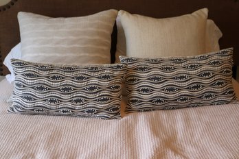 Bridge Street Cotton Blanket And Pillows, Celerie Accent Pillows - Large Square Pillow From DKNY, Down Filled