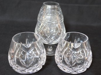 Two Waterford Crystal Lismore Glasses And 2 Brandy Snifters