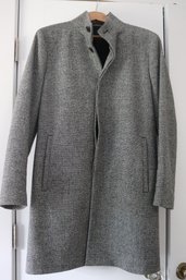 Theory Womens Black, White Wool Car Coat Approx. Size M