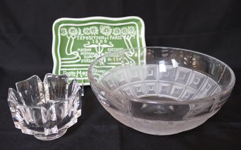 Rosenthal Domus Round Bowl, Small Oreffors Bowl And Art Nouveau Style Ceramic Dish.