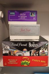 Lot Of Vintage Board Games With Trivial Pursuit, The Beatles Collectors Edition And  More