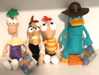 Four Phineas And Ferb Collectable Figurines From 2010,