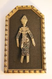 Vintage Oriental Coin Doll On A Frame