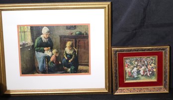 Framed Prints Including A Scene With Mother And Children And Fun Festival Scene