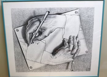 Vintage 1988 Print - M.C. Escher, Tekenen Drawing Hands - Zeichnen- Dessiner