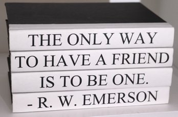The Only Way To Have A Friend Is To Be One R.W Emerson Decorative Book Set