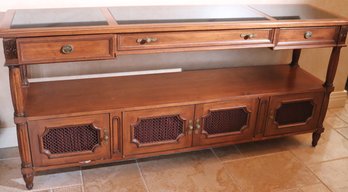 Auffray And Co. Fine French Furniture Sideboard/console With Thick Granite Inserts And  Room For Storage