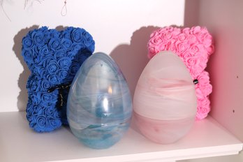 Fun Home Decor Includes Glass Eggs And Decorative Plastic Flower Just For You Rose Arrangements