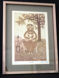 Amanda 24/150 Signed Lithograph By Aida Wheldon In A Stylish Copper Finished Frame