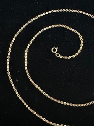 14K YG 22.5 INCH MIXED LINK NECKLACE ITALY