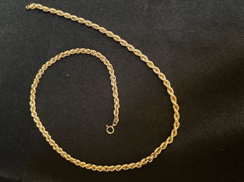 18K YG 18 Inch Rope Style Necklace