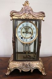 Ansonia Baroque Style Clock In A Dore Bronze Case
