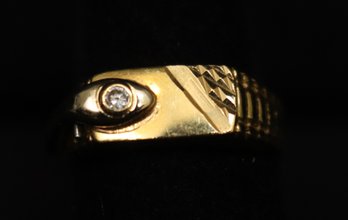 18K YG Serpent Ring- Size 8