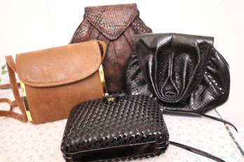 Collection Of Womens Handbags Including Finesse La Model, Stuart Weitzman And Lisette Brown Bag