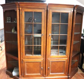Four-part China / Display Cabinet With 2 Corner Cabinets & 2 Glass Front Cabinets