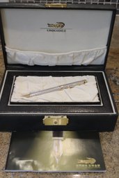 World Crocodile Supreme Gold Pen, 22K Gold Pen With Case