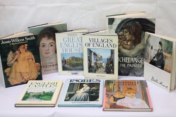 Lot Of 9 Hardcover Art Books With Michelangelo, The Impressionists, English Castles And More.