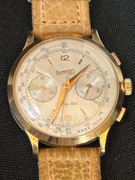 18K Rose Gold Vintage Eberhard Extra - Fort  Men's Manual Wind Chronograph Watch