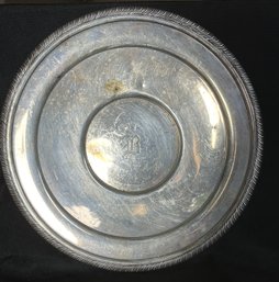 Sterling Silver Serving Plate Signed And Monogrammed