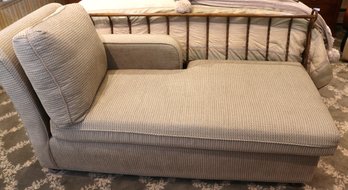 Cozy And Comfortable Chaise Sofa With Left Side Armrest, Quality Custom Linen Fabric