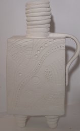Handcrafted Ceramic Sculpture/vase With Engraved Design