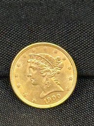 $5 US Liberty Gold Coin -1900