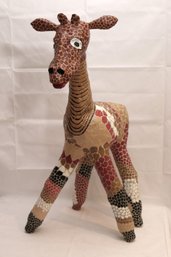 Large Handcrafted/painted Papier Mache Giraffe Art Sculpture