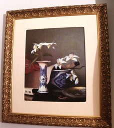 Framed & Matted Print Of Still Life With Lilies