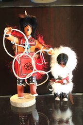 Vintage Travel Dolls In Traditional Attire Includes Kachina Warrior