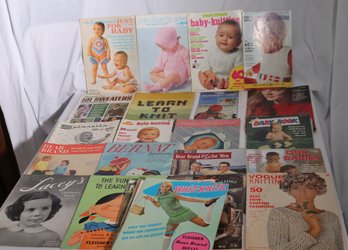 A Large Lot Of Magazines Showcasing Knitting Patterns And Instructions.
