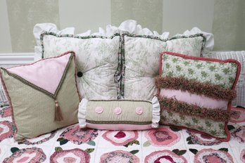 Handmade Decorative Pillows Ranging In Size 16-18 Inches Including Neck Pillows