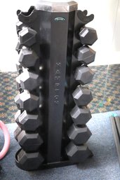 Hampton Dumbbell Set With Tower 7.5lbs- 40 (Missing 5lb Weights)