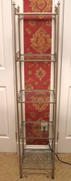 Ornate Wrought Metal And Glass Etagere/display Shelf