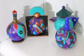 Handcrafted/painted Potion Art Bottle Dcor With Assorted Colors And Patterns