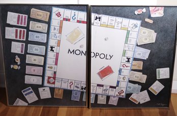 Framed Monopoly Print Diptych By Bet Borgeson