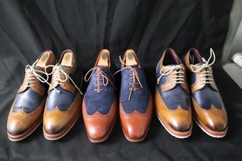 Three Pairs Of Mens Mezlan Two-tone Shoes Size. 9.5