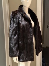 Mink Coat - Very Good Condition Size 6/8 Small And Thigh Length Car Coat