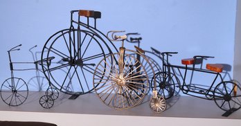 Miniature Handmade Metal Bicycle Sculptures
