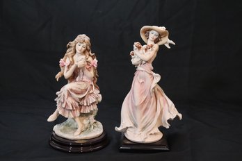 Two Vintage Giuseppe Armani Figurines With The Fledgling And Girl With Puppy
