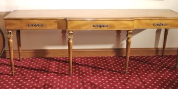 Long Elegant French Louis XV Style Wood Console Table