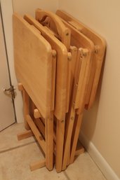 Set Of Four Folding Stack Tables With Holder. Great For Entertaining!