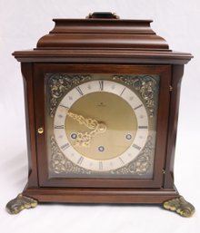Junghans Vintage Case Clock With Brass Face. Key Included.