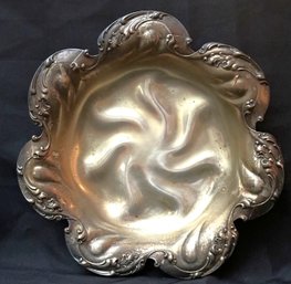 Large Elegant Gorham Sterling Silver Display Bowl With Wavy Design British Hallmarks