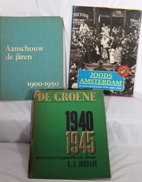 Three Antique Books In Dutch 1940 - 1945, With Many Illustrations, Jews In Netherlands