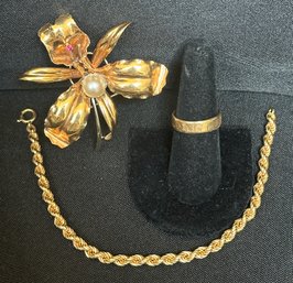 18K YG Mixed Jewelry Lot