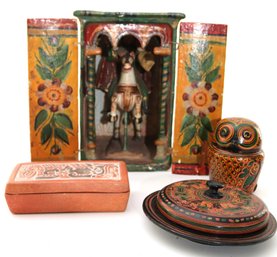 Collection Includes Assorted New Mexican Style Decor Includes A Cool Hand Painted Box With Conquistador